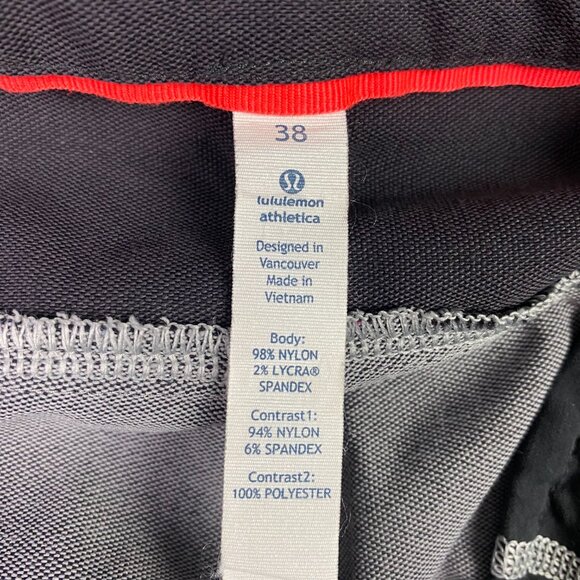 Lululemon Union Shorts Men's 38 Gray Black Gym Running Training - Picture 5 of 12